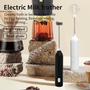 무선 전기 우유 거품기 핸드 믹서 거품기, 커피 카푸치노 미니 믹서기, 2-in-1, USB 3 단