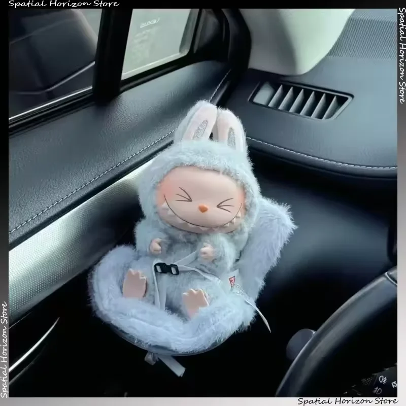 미니 플러시 안전 시트 Kawaii Labubu 아이돌 Kpop 인형 디스플레이 좌석 자동차 공기 향기 치료 장식 액세서리