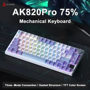 AJAZZ AK820 / AK820Pro 게임용 기계식 키보드 75% 82 키 유선 단일 모드/블루투스 무선 게이머 키보드(노트북 PC용)