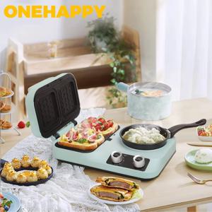 ONEHAPPY 샌드위치 메이커 아침 식사 메이커 가정용 소형 가벼운 음식 메이커 다기능 토스터 토스터 아침 식사 유물