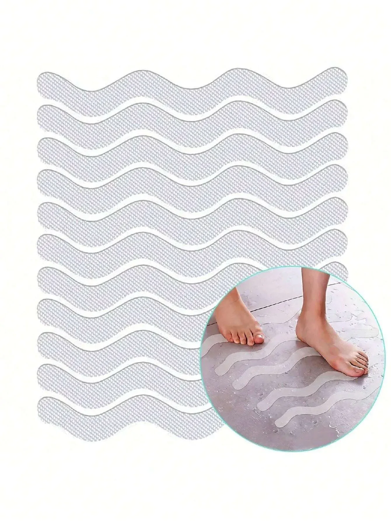 욕실 바닥 및 샤워 욕조 바닥용 투명 미끄럼 방지 스티커, 안전 미끄럼 방지 스트립, 패키지당 24 개