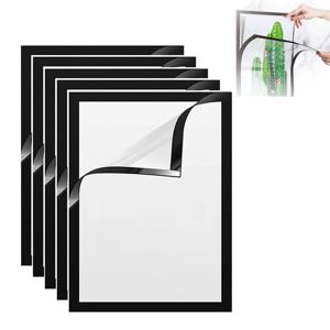5Pcs 블랙 마그네틱 포토 프레임 A4 (1.7x8.3 인치) 크기 다이아몬드 아트 액자, 수상 프레임, 자체 접착, 포스터 프레임
