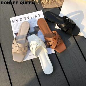 DONLEE QUEEN 여성 브랜드 슬리퍼, 오픈 토 플랫 캐주얼 신발, 레저 샌들, 여성 비치 쪼리, 빅 사이즈 35-41, 여름 슬라이드