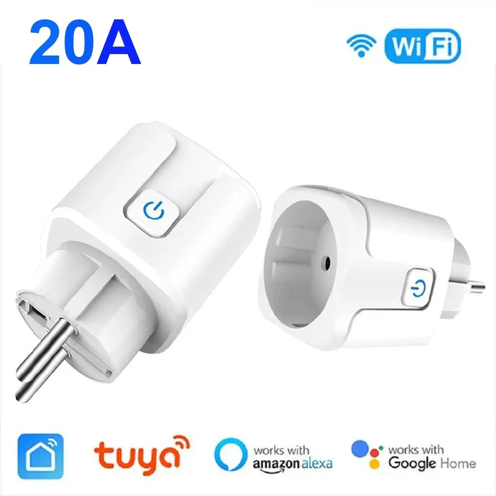 Tuya ZigBee 3.0 EU 스마트 WiFi 플러그 소켓 16A/20A 전원 모니터 타이머 기능 원격 앱 음성 제어 Google Home Alexa Yandex 지원