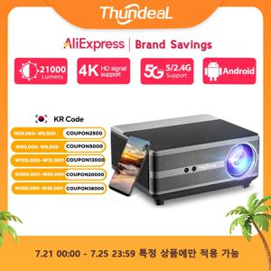 ThundeaL-풀 HD 1080P 프로젝터 TD98, 와이파이 LED 2K 4K 비디오 영화 스마트 TD98W 안드로이드 프로젝터 PK DLP 홈 시어터 시네마 비머 무선 미러링 HD급 고해상도 LED 빔프로젝터 가정용 캠핑용 가성비 TD98W 3D 스마트 프로젝터 빔프로젝터 빔프로젝트 빔프로젝터 4k 안드로이드 한국어 빔프로젝터 4k 한글지원 빔프로젝터 스크린 프로젝트빔 홈시어터
