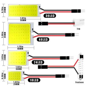 T10 C5W 자동차 Led Cob 16/24/36/48SMD 흰색 주차 전구 자동 인테리어 독서 패널 램프 슈퍼 밝은 꽃줄 번호판 조명