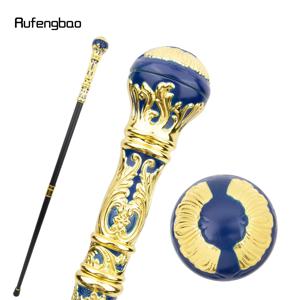 골든 블루 럭셔리 라운드 핸들 패션 스틱 파티 장식 워킹 지팡이 우아한 Crosier 손잡이 워킹 스틱 93cm