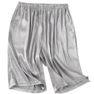 여름 남성 홈 솔리드 실크 새틴 파자마 반바지 통기성 파자마 팬티 짧은 수면 바지 Nightwear 편안한 잠옷