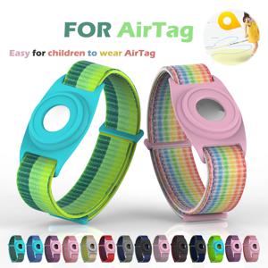 어린이를위한 AirTag 케이스 나일론 스트랩 어린이 손실 방지 Apple Airtags Tracker 용 보호 TPU 커버