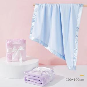 아기 담요 신생아 솔리드 새틴 퀼트 플란넬 아기 담요 부드러운 아기 소년 소녀 Swaddle Wrap 유아 유모차 커버 어린이 담요