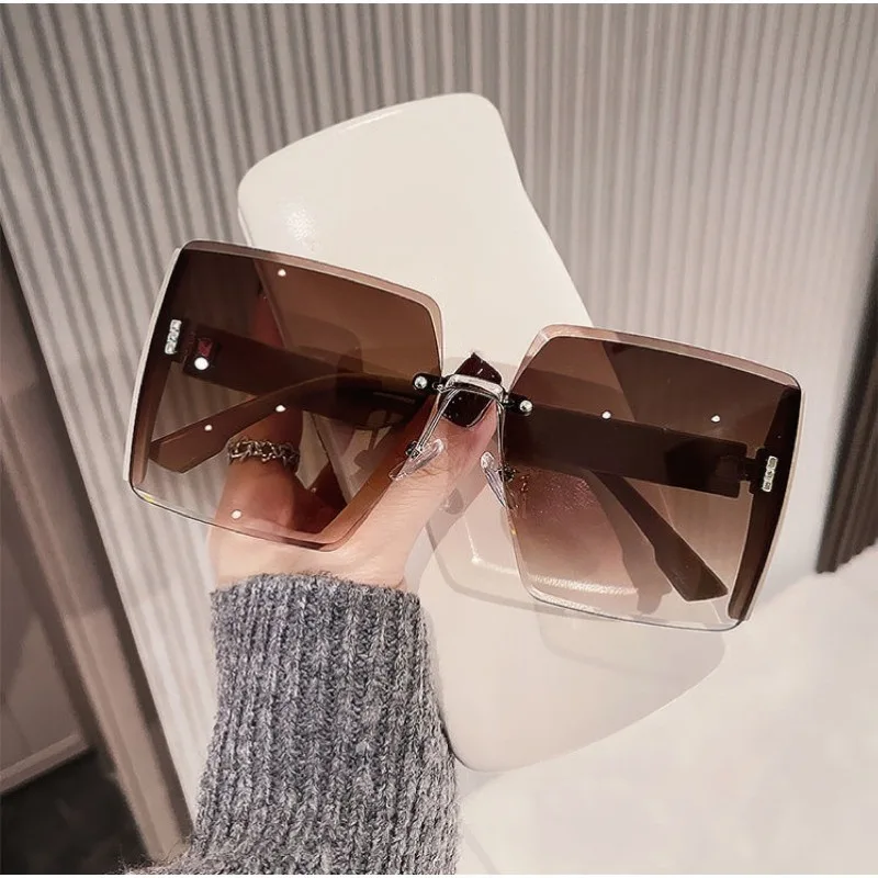 대형 사각형 선글라스 여성 럭셔리 브랜드 패션 대형 프레임 Sun Glasse