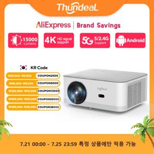 ThundeaL 풀 HD 1080P 2K 4K 프로젝터, TD92 프로, 와이파이 안드로이드 빔 프로젝터, 홈 시어터 게임 영화 비디오 플레이어 비머