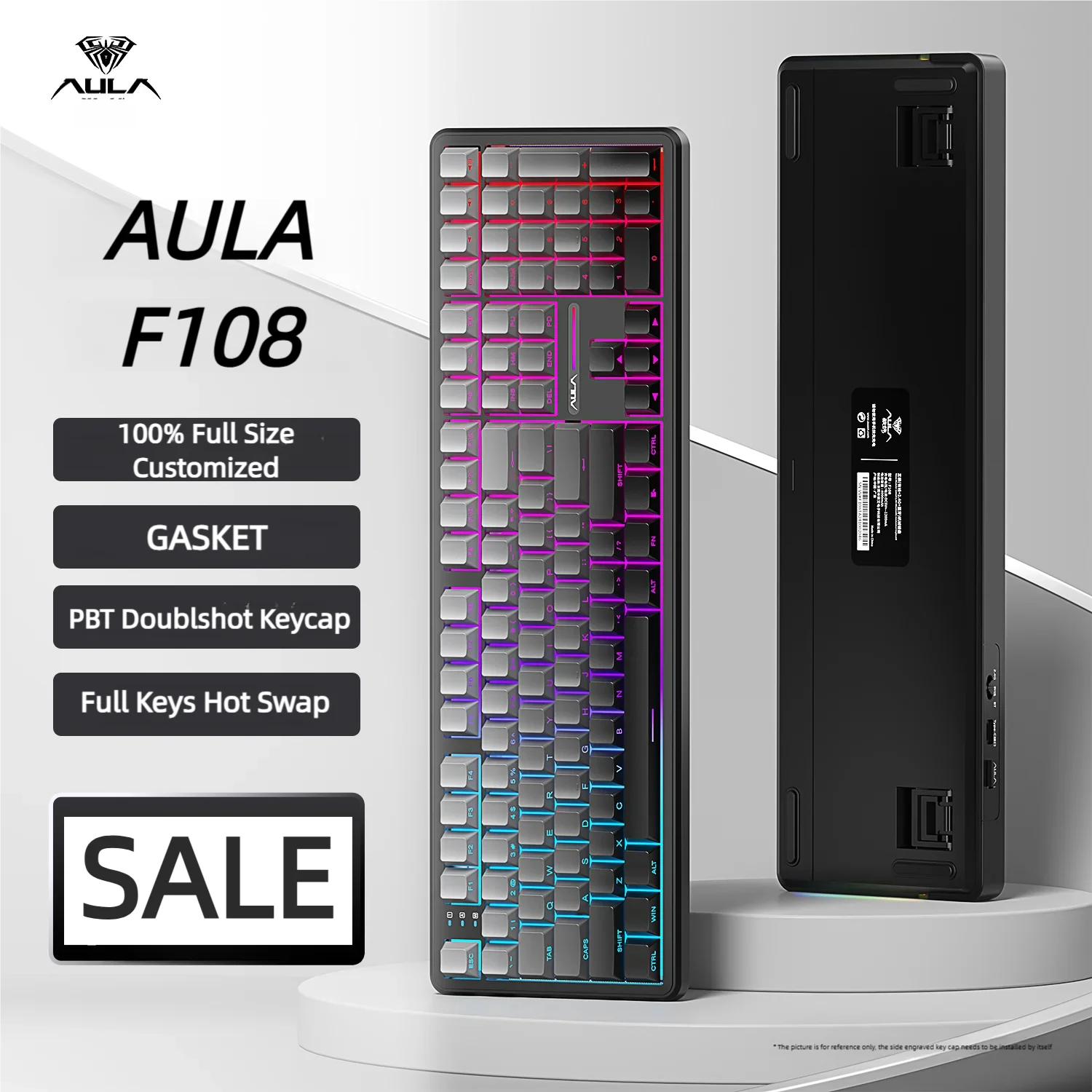 AULA F108 키보드 100% 레이아웃 1K 폴링률 기계식 게임용 키보드 매크로 소프트웨어가 포함된 핫 스왑 가능 선형 스위치