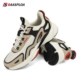 Baasploa-캐주얼 통기성 미끄럼 방지 가죽 운동화 남성용, 편안한 방수 스니커즈 워킹화