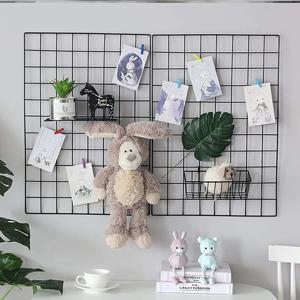 홈 벽 장식 DIY 아트 철 그리드 장식 사진 프레임 엽서 스토리지 벽 아트 디스플레이 스토리지 랙 홀더 선반 주최자