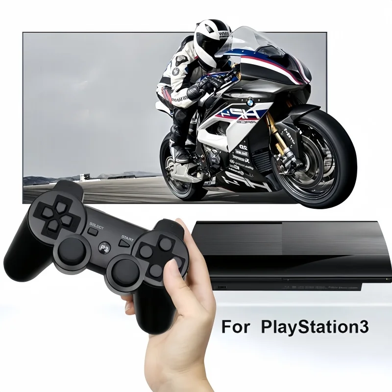 Sony PS3/PlayStation 3용 무선 Bluetooth 게임패드 – SIXAXIS 모션 제어 호환, USB 케이블이 포함된 충전식 조이스틱