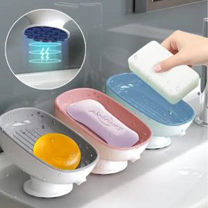 1Pcs 욕실 비누 접시 홀더 욕실 액세서리에 대 한 슈퍼 흡입 휴대용 비누 컨테이너와 자체 배수 비누 상자