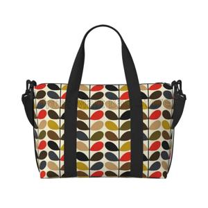 스템 Orla Kiely Folio 여행 더플백, 방수 주말 오버나이트 백, 숄더 토트백, 스포츠 체육관 요가용