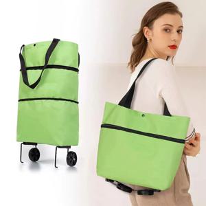 바퀴가 달린 1Pc 접이식 쇼핑 트롤리 가방 대형 재사용 가능한 천 핸드 토트 Bolsas 에코 패브릭 슈퍼마켓 식료품 당겨 카트 가방