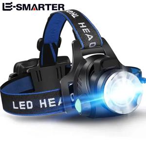 강력한 LED 전조등 USB 충전식 텔레스코픽 줌이 가능한 헤드 라이트 야외 방수 작업 헤드 램프 높은 루멘 헤드 토치