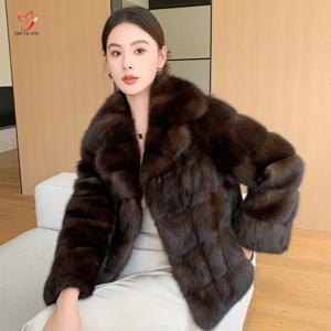 여성 럭셔리 겨울 패션 가짜 모피 코트 갈색 모피 코트 여성 두꺼운 따뜻한 겉옷 모피 여성 솜털 가짜 모피 자켓 여성