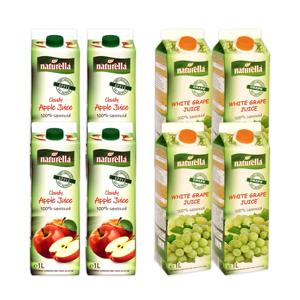 네이쳐렐라 착즙 사과주스 4L(1Lx4)+착즙 백포도 주스 4L(1Lx4)