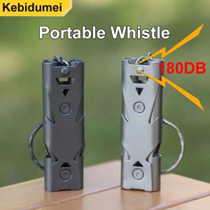 휴대용 휘파람 180 DB 알루미늄 합금 이중 튜브 인명 구조 비상 SOS 안전 생존 도구 키트 야외 캠핑 장비 ,Portable Whistle 180 DB Aluminum Alloy Double Tube Lifesaving Emergency SOS Safety Survival Tool Kit Outdoor Camping Equipment