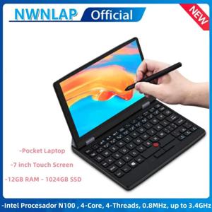 7인치 미니 노트북 16G 1TB N100 노트북 IPS 터치스크린 휴대용 넷북 윈도우 11 프로 미니 PC 마이크로 컴퓨터 블루투스 4.2