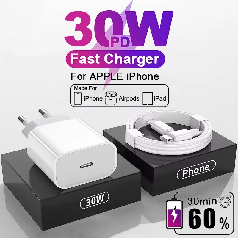 애플 정품 30W 타입 C 급속 충전기 아이폰 16 15 14 13 12 11 프로 맥스 미니 X XS XR 플러스 Magsafe 무선 고속 충전 번개 케이블