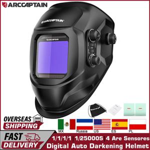 ARCCAPTAIN 용접 헬멧 용접기 마스크 대형 뷰 트루 컬러 태양 광 발전 자동 어두워지는 용접 마스크 Arc MIG TIG 용접기 컷
