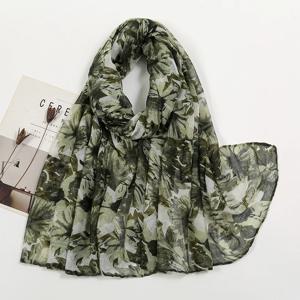 여성을위한 새로운 인쇄 코튼 Viscose Hijab 이슬람 스카프 긴 목도리 두건 Foulard 이슬람 Turban 머리띠 포장 꽃 Headscarf