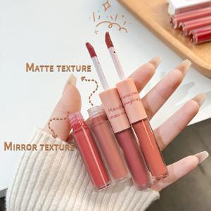 매트 미러 더블 엔드 립 글로스 벨벳 질감과 젤리 질감 보습 및 바르기 쉬운 립 리퀴드 립스틱