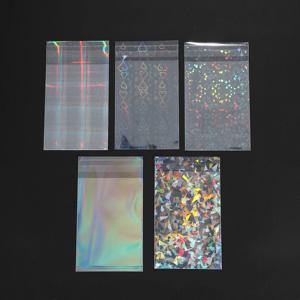 50Pcs 레이저 플래시 OPP 비닐 봉투 보석 선물 포장 DIY Photocard 홀더 자기 접착 쿠키 캔디 포장 셀로판 가방
