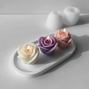 3D 꽃 실리콘 양초 금형 수제 장미 꽃 비누 석고 초콜릿 베이킹 금형 발렌타인 데이 장식 선물