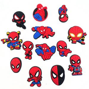 여성을위한 13pcs 귀여운 만화 구두 매력 남성 pvc 재미 있은 슈퍼 히어로 구두 액세서리