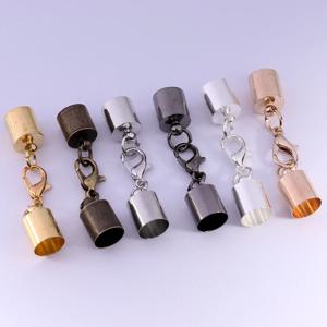 10Pcs 랍스터 걸쇠 후크 가죽 코드 엔드 캡 2.5-10mm 크림프 엔드 팁 캡 커넥터 팔찌 목걸이 쥬얼리 결과