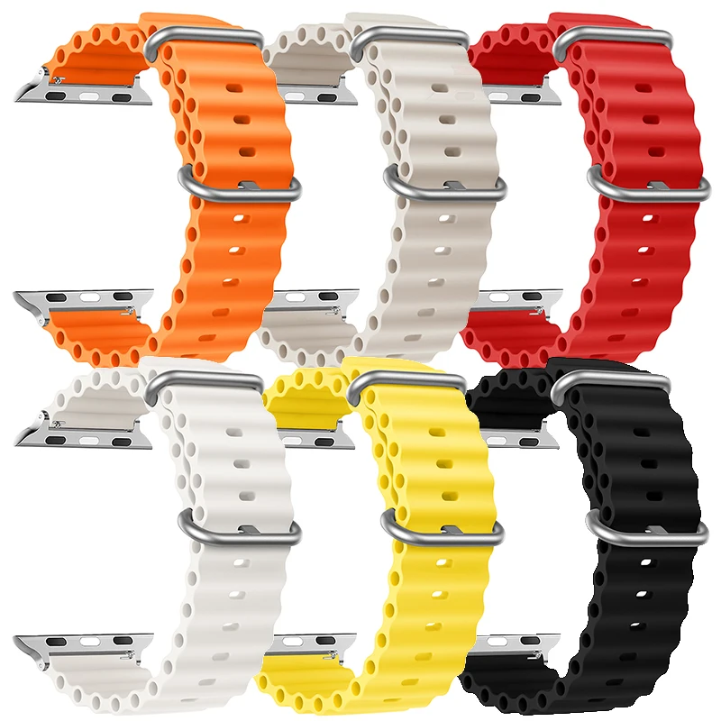 애플워치 밴드 44mm 40mm 45mm 49mm 41mm 42mm 38mm 46mm 오션 스트랩 iWatch 시리즈 7 6 3 SE 8 울트라 2 9 10 호환