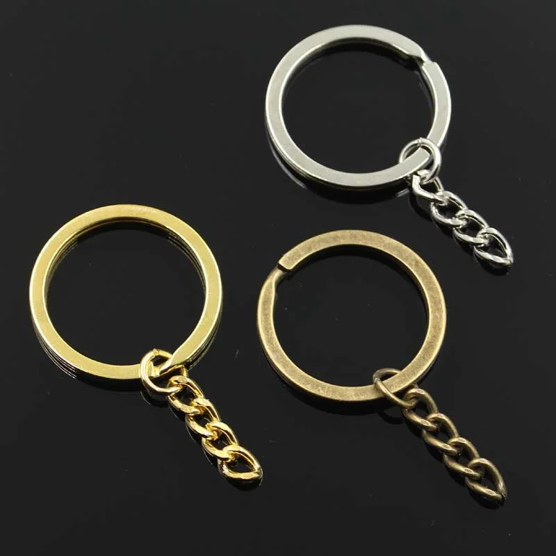도매 15 개/갑 키 링 체인 골드 실버 컬러 금속 30mm O 자형 버클 열쇠 고리 DIY 열쇠 고리 교수형 장식 액세서리