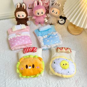 라부부 인형용 15/17cm 침대, 이불, 파자마 세트 (3종 세트), 아늑한 아기 침대, 따뜻한 집, 여자아이 선물