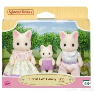 Sylvanian Families 애니메이션 소녀 피규어 Calico 동물 가구 세트 ternurines 정통 꽃 고양이 가족 트리오