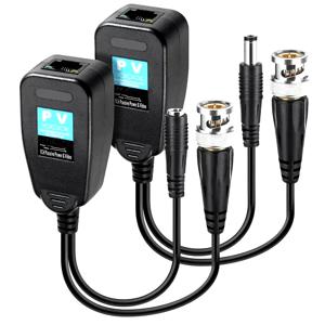 1CH 패시브 발룬 RJ45 CCTV 비디오 트랜시버 동축 BNC HDCVI HDTVI AHD 아날로그 고화질 카메라 용 전원 커넥터 공급