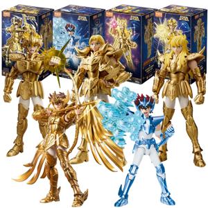 Saint Seiya 액션 피규어 Milo Mu Aiolia 골드 조디악 징후 PVC 조립 그림 아민 키즈 장난감 컬렉션 선물