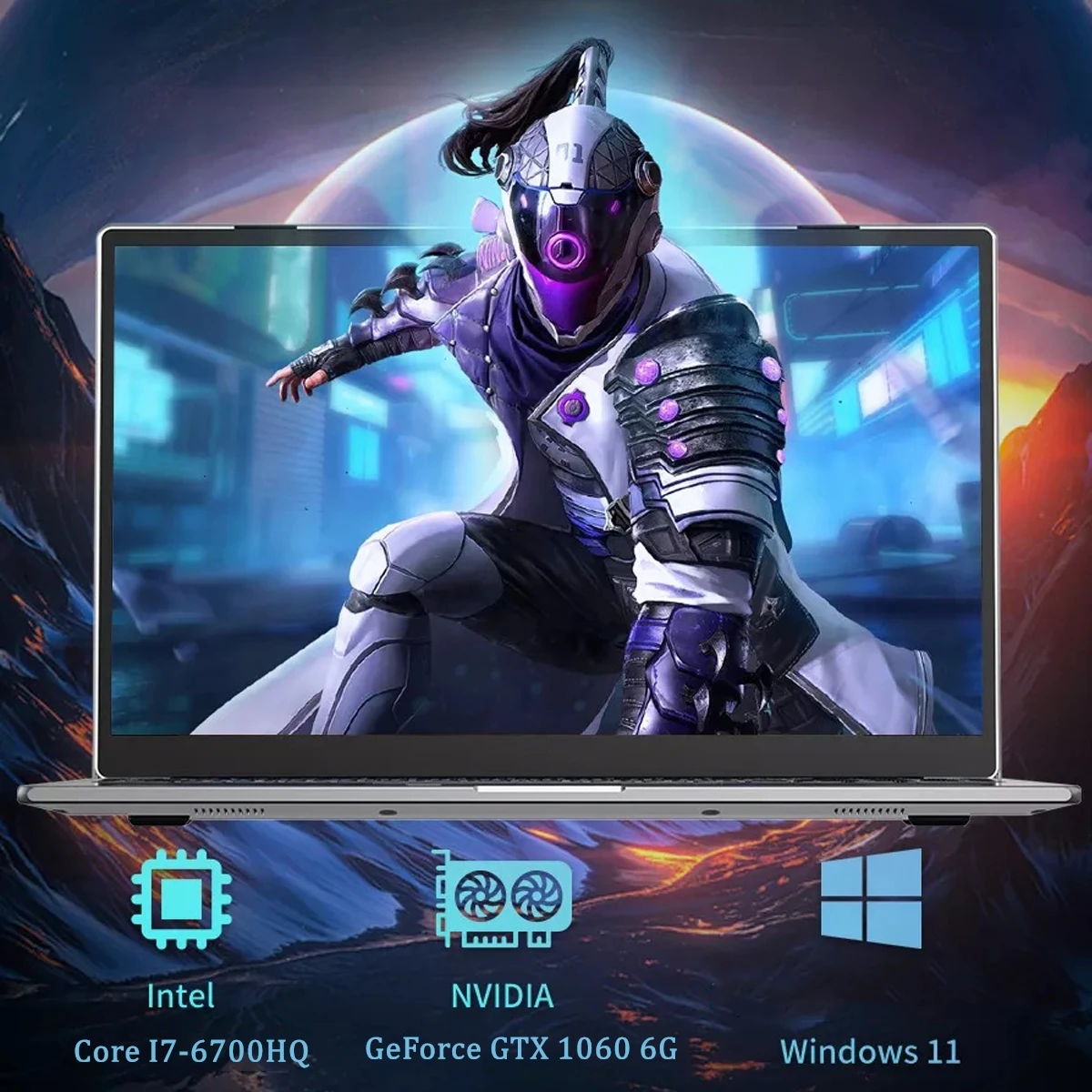 AKPAD 16인치 게이밍 노트북 인텔 코어 i7-6700HQ GTX 1060 6GB IPS 1920*1200 노트북 PC 16GB 32G 64G DDR4 윈도우 11 노트북 컴퓨터