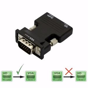 HDMI 호환 여성-VGA 남성 변환기 3.5mm 오디오 케이블 어댑터 PC 노트북 TV 모니터 프로젝터 용 1080P FHD 비디오 출력