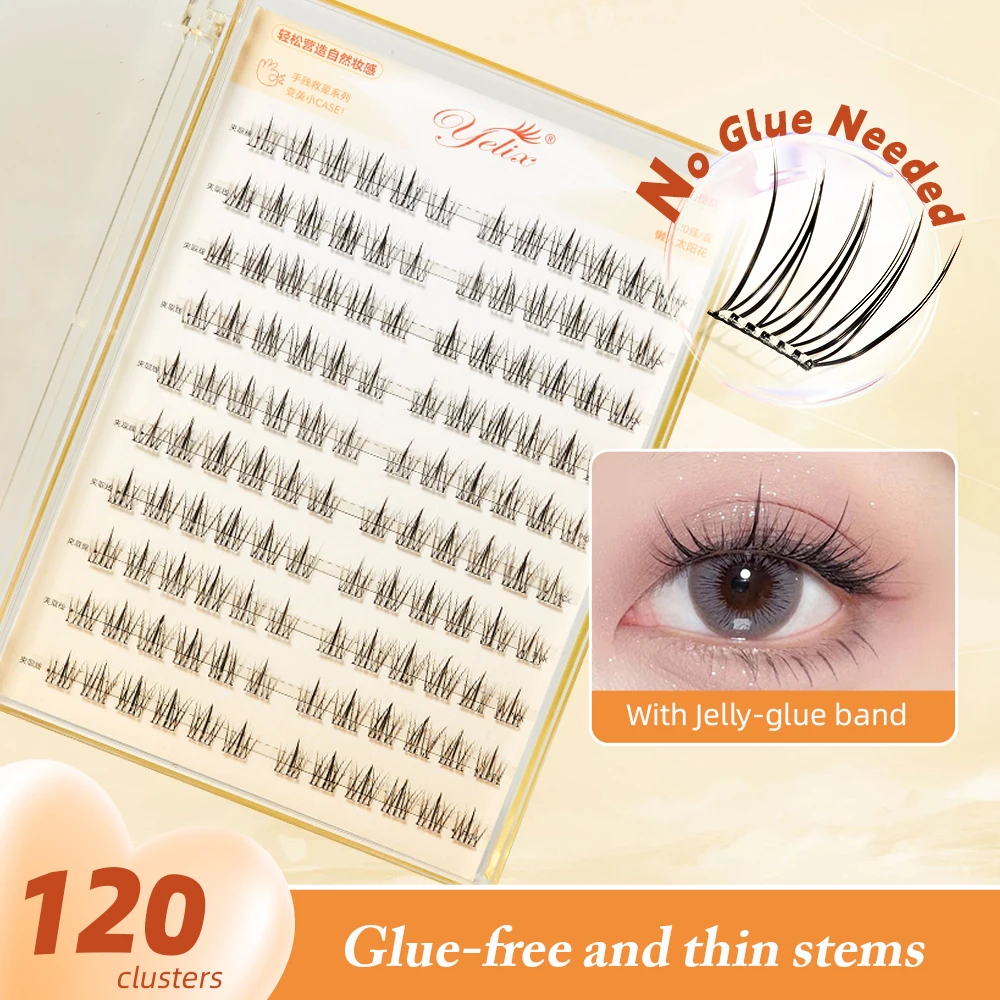 Yelix Fairy Glue-free 가짜 속눈썹은 쉽게 리바운드됩니다. 분할 된 얇은 줄기를 제거할 필요가 없습니다. 초보자 DIY 속눈썹에 적합