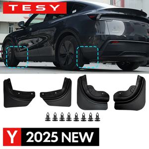 테슬라 신형 모델 Y 2025 출시용 TESY 머드 플랩, 준이퍼, 드릴링/테이프 없이 설치 가능한 스플래시 가드, 펜더, 머드 가드, 머드 플랩