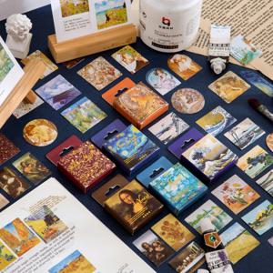 Journamm 45 개/몫 세계적으로 유명한 그림 시리즈 미니 상자 스티커 Scrapbooking 크리 에이 티브 장식 문구 씰링 스티커