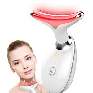 3색 LED 피부 재생 기기 - 얼굴 & 목 마사지기 뷰티 머신 여드름 완화 및 탄력 마사지기