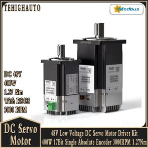 올인원 통합 드라이브 서보 모터, RS485 포함, 400W 저전압, 60mm, 1.27Nm 모터, 17 비트 앱솔루트 인코더, 3000RPM, 48V DC