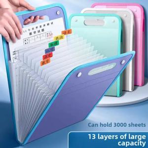 13 포켓 파일 폴더 휴대용 A4 문자 크기 마카롱 컬러 Accordian 문서 주최자 교실 사무실 홈 스토리지